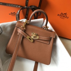 「#4003」 Hermes golden brown Mini Kelly 20cm
