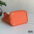 「#4343」 Hermes Bright Orange Silver Buckle Picotin Lock 18cm