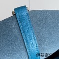 「#4346」 Hermes Izmir Blue Silver Buckle Picotin Lock 18cm