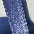 「#4347」 Hermes Ink Blue Silver Buckle Picotin Lock 18cm