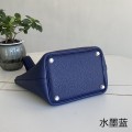 「#4347」 Hermes Ink Blue Silver Buckle Picotin Lock 18cm