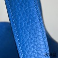 「#4353」 Hermes Water Fairy Blue Silver Buckle Picotin Lock 18cm