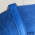 「#4353」 Hermes Water Fairy Blue Silver Buckle Picotin Lock 18cm