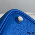 「#4353」 Hermes Water Fairy Blue Silver Buckle Picotin Lock 18cm