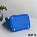 「#4353」 Hermes Water Fairy Blue Silver Buckle Picotin Lock 18cm