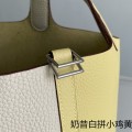 「#4356」 Hermès Milkshake White and Yellow Chicken Silver Buckle Picotin Lock 18cm