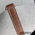 「#4358」 Hermès Golden Brown and Milkshake White Silver Buckle Picotin Lock18cm