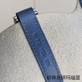 「#4359」 Hermès Pearl Grey and Agate Blue Silver Buckle Picotin Lock 18cm
