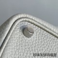 「#4359」 Hermès Pearl Grey and Agate Blue Silver Buckle Picotin Lock 18cm