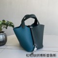 「#4362」 Hermès Pine and Cypress Green with Bosphorus Silver Buckle Picotin Lock18cm