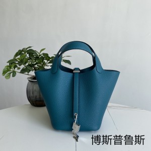 「#4368」 Hermes Bosphorus Silver Buckle Picotin Lock 18cm