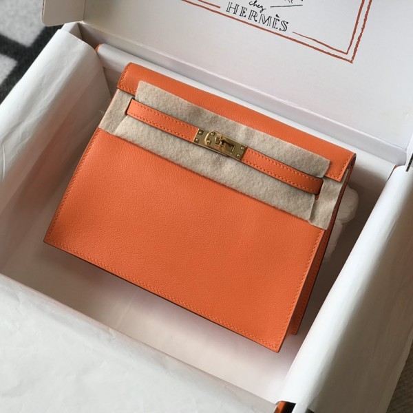 「#4046」 Hermès orange Kelly danse 22cm Hand sewing 「#4046」 Hermès orange Kelly danse 22cm Hand sewing