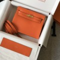 「#4046」 Hermès orange Kelly danse 22cm Hand sewing 「#4046」 Hermès orange Kelly danse 22cm Hand sewing