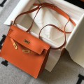 「#4046」 Hermès orange Kelly danse 22cm Hand sewing 「#4046」 Hermès orange Kelly danse 22cm Hand sewing