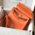 「#4046」 Hermès orange Kelly danse 22cm Hand sewing 「#4046」 Hermès orange Kelly danse 22cm Hand sewing