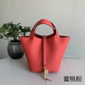 「#4375」 Hermès Peach Pink Gold Buckle Picotin Lock 18cm