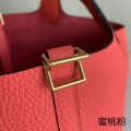 「#4375」 Hermès Peach Pink Gold Buckle Picotin Lock 18cm