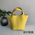 「#4376」 Hermès Naples yellow silver buckle Picotin Lock 18cm