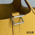 「#4384」 Hermès amber yellow silver buckle Picotin Lock 18cm