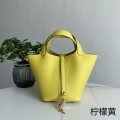 「#4386」 Hermès Lemon Gold Buckle Picotin Lock 18cm