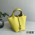 「#4386」 Hermès Lemon Gold Buckle Picotin Lock 18cm