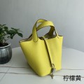 「#4387」 Hermès lemon yellow silver buckle Picotin Lock 18cm