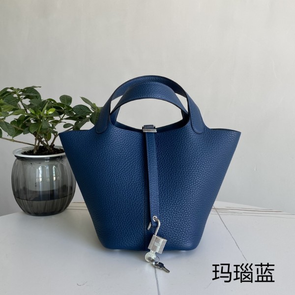 「#4389」 Hermès agate silver buckle Picotin Lock 18cm