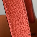 「#4394」 Hermès Flame Orange Silver Buckle Picotin Lock 18cm