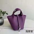 「#4399」 Hermès Anemone Purple Silver Buckle Picotin Lock 18cm