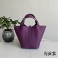「#4399」 Hermès Anemone Purple Silver Buckle Picotin Lock 18cm