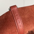 「#4402」 Hermès red brown silver buckle Picotin Lock 18cm
