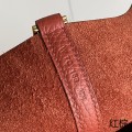 「#4403」 Hermès red brown gold buckle Picotin Lock 18cm