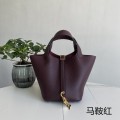 「#4405」 Hermès Saddle Red Gold Buckle Picotin Lock 18cm