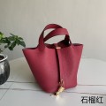 「#4406」 Hermès Pomegranate Red Gold Buckle Picotin Lock 18cm