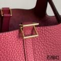 「#4406」 Hermès Pomegranate Red Gold Buckle Picotin Lock 18cm