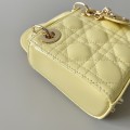 「#2228」 dior micro  Patent leather chicken yellow 13×8×4cm