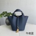 「#4409」 Hermès Midnight Blue Gold Buckle Picotin Lock 18cm