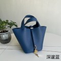「#4413」 Hermès Deep Blue Gold Buckle Picotin Lock 18cm