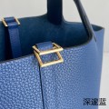 「#4413」 Hermès Deep Blue Gold Buckle Picotin Lock 18cm