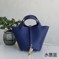 「#4416」 Hermès Ink Blue Gold Buckle Picotin Lock 18cm