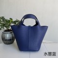 「#4416」 Hermès Ink Blue Gold Buckle Picotin Lock 18cm