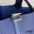 「#4416」 Hermès Ink Blue Gold Buckle Picotin Lock 18cm