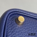 「#4416」 Hermès Ink Blue Gold Buckle Picotin Lock 18cm