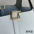 「#4417」Hermes Holy Grail Blue Gold Buckle Picotin Lock 18cm