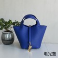 「#4419」 Hermès Electric Blue Gold Buckle Picotin Lock 18cm