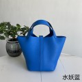「#4422」 Hermès Water Fairy Blue Gold Buckle Picotin Lock 18cm