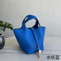 「#4422」 Hermès Water Fairy Blue Gold Buckle Picotin Lock 18cm