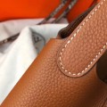 「#4049」 Hermès Brown Picotin Lock Shopping Basket Silver Buckle