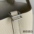 「#4430」 Hermes New Milkshake Silver Buckle Picotin Lock 18cm