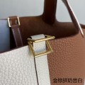 「#4433」 Hermès Golden Brown Milkshake White Gold Buckle Picotin Lock 18cm